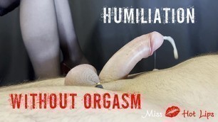 Whining Cuck with Tied Balls is Desperate to Touch Vibrator with his Dick but I Leave him Frustrated