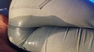 ⭐ New! Kinky Girlfriend Pisses her Jeans Watching TV