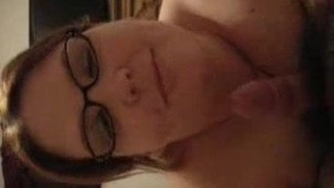 Sexy Fat Girl in Glasses sucks on some Dick